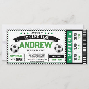 Convites Menino moderno pessoal Bilhete de futebol Festa de