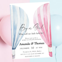 Convites Menino ou menina - Balões de ar quente - revelação