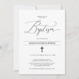 Convites Menino ou Menina do Batismo Cruzado Elegante