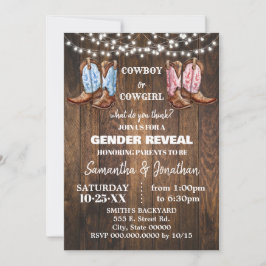 Convites Menino ou Menina Ocidental Boots Sexo Revela Chá