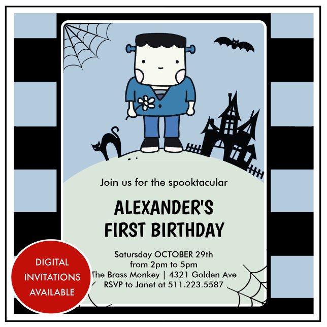 Convites Menino portátil do primeiro aniversario das bruxas (Halloween-1st-birthday-invitation-spooktacular-boy-1)