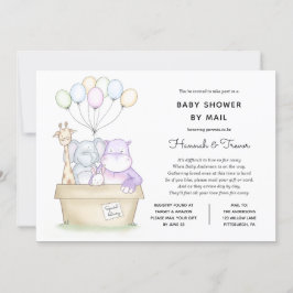 Convites Menino Selva de Longa Distância Chá por Correio