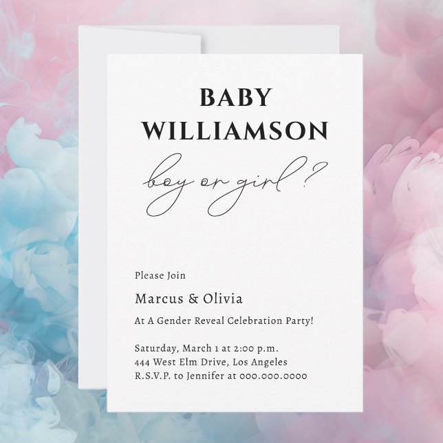 Convites Menino Simples Moderno Ou Festa De Revolução De Gê (Celebrate one of life's most exciting moments with our Gender Reveal Party Invitations. )