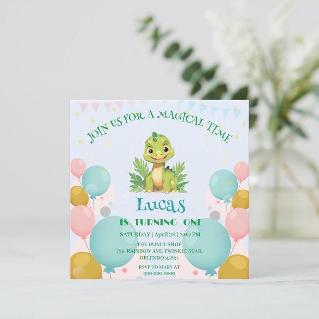 Convites Meninos da Festa de aniversário do zoológico selva (Em pé/Frente)