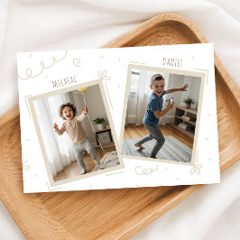 Convites Meninos de Aniversário Duplo Diversão das Crianças