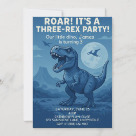 Convites Meninos Dino-mite, terceiro aniversário - Partido
