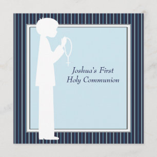 Convites Meninos do Rosário de Listra Azul e Branco Primeir