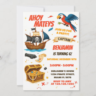 Convites Meninos Editáveis Meninas Tema de Caça ao Tesouro