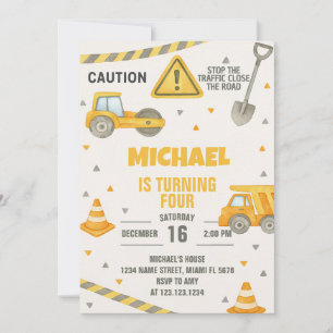 Convites Meninos Em Construção Aniversário