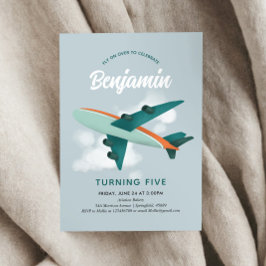 Convites Meninos Legal, 5 de avião azul-Viagem de-avião