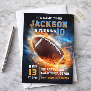 Convites Meninos Moderno Azul Esportes Aniversário Infantil