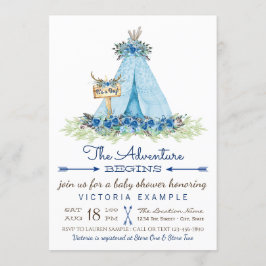 Convites Meninos Tribal TeePee Baby Shower