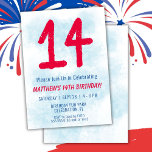 Convites Meninos Watercolor Kids Blue 14 Birthday<br><div class="desc">14 aniversário crianças garoto convite de aniversário de 14 azul de festa para um garoto de 14 anos com fontes divertidas escrevendo e número de aquarela divertida.</div>