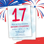 Convites Meninos Watercolor Kids Blue 17th Birthday<br><div class="desc">Crianças do 17º aniversário,  garoto,  festa azul do 17º convite de aniversário para um garoto de 17 anos com fontes divertidas escrevendo e número de aquarela divertida.</div>