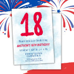 Convites Meninos Watercolor Kids Blue 18º aniversário<br><div class="desc">Crianças do 18º aniversário,  garoto,  festa azul do 18º convite de aniversário para um garoto de 18 anos com fontes divertidas escrevendo e número de aquarela divertida.</div>