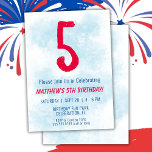 Convites Meninos Watercolor Kids Blue 5 Birthday<br><div class="desc">5 aniversário crianças garoto convite de aniversário de 5 azul de festa para um garoto de 5 anos com fontes divertidas escrevendo e número de aquarela divertida.</div>