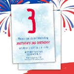 Convites Meninos Watercolor Kids Blue aniversário de 3 anos<br><div class="desc">convite de festas de aniversário de 3 anos de festas azuis para crianças aniversário de 3 anos para um garoto de 3 anos com fontes divertidas escrevendo e número de aquarela divertida.</div>