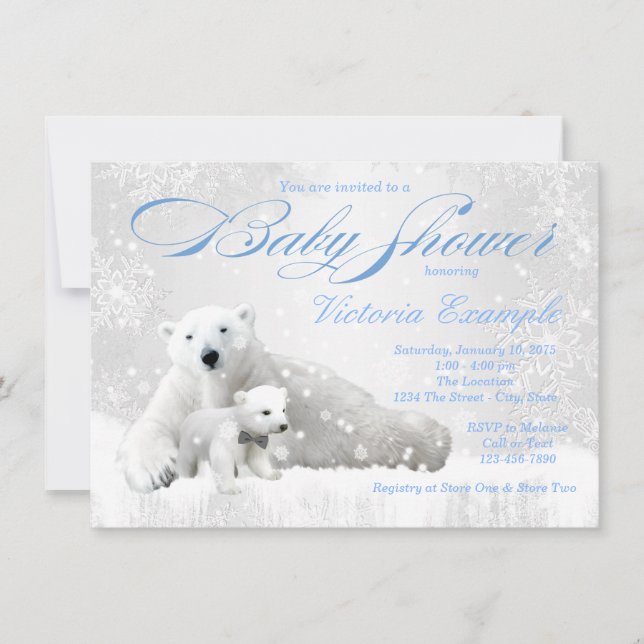 Convites Meninos Winter Wonderland Baby Shower (Frente)
