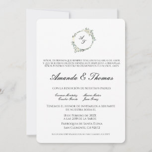 Convites Menor tema Elegante Casamento espanhol