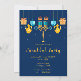 Convites Menorah Hanukkah Party