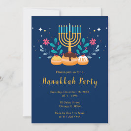 Convites Menorah Hanukkah Party