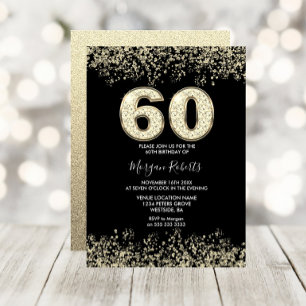 Convites Menores e Dourados ou mulheres 60ª Festa de aniver