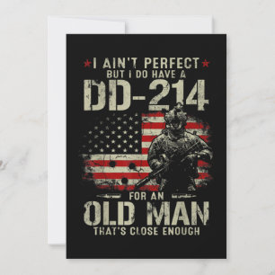 Convites Mens eu não sou perfeito eu tenho um veterano DD-2