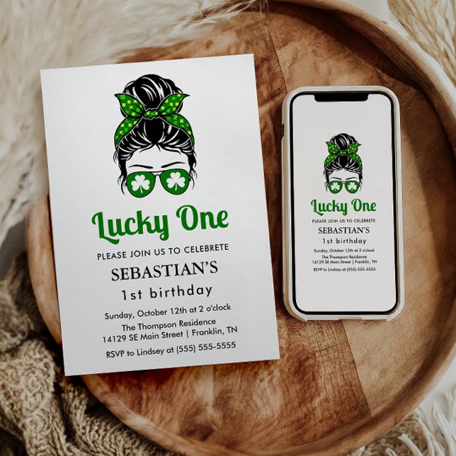 Convites Mensageiro Sortudo Uma primeiro aniversario (Criador carregado)