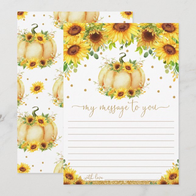 Convites Mensagem Da Cápsula De Tempo De Pumpkin Para Os Ca (Frente/Verso)