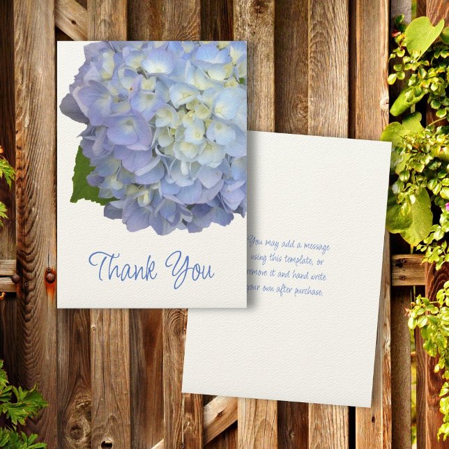 Convites Mensagem de agradecimento da flor azul Hydrangea (Criador carregado)
