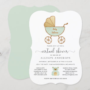 Convites Mensagem de Carruagem Retroativa de Corte de Chá d