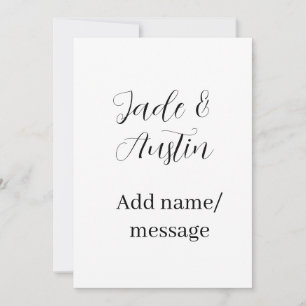 Convites mensagem de nome de casal data romântica elegante