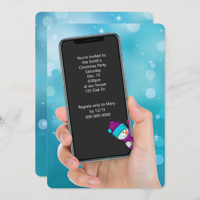 Convites Mensagem de Texto da Festa de Natal (Frente/Verso)