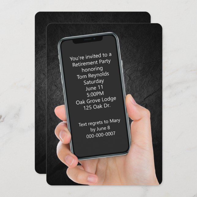 Convites Mensagem de Texto da Parte de Reforma (Frente/Verso)