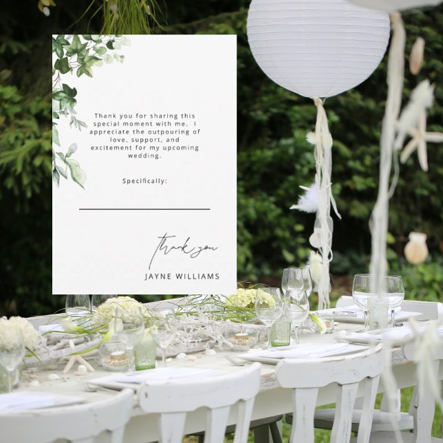 Convites Mensagem Ivy Chá de panela Obrigado (Criador carregado)