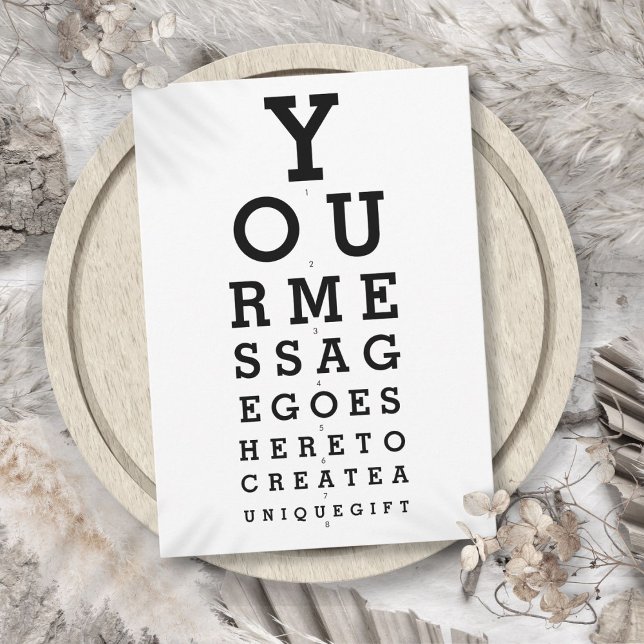 Convites Mensagem Personalizada no Gráfico do Oculista (Optician Chart Personalized Message Invitation)