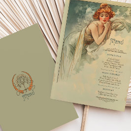 Convites Menu Art Nouveau Janto Casamento