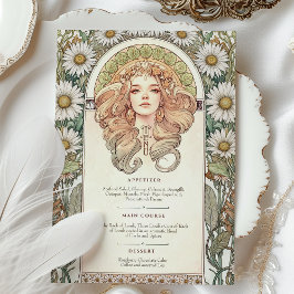 Convites Menu Art Nouveau Janto Casamento