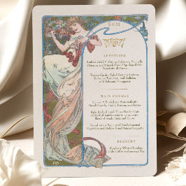 Convites Menu Art Nouveau Janto de casamento de Mucha