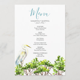 Convites Menu Aves Tropicais e Mangroves de Aquarela