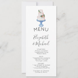 Convites MENU Bolo Casado Ilustrado Duplo Lado