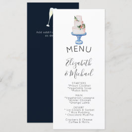 Convites MENU Bolo Casado Ilustrado Duplo Lado