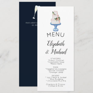 Convites MENU Bolo Casado Ilustrado Duplo Lado