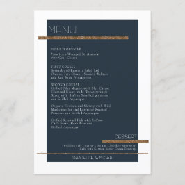 Convites Menu Branco Dourado minimalista e moderno