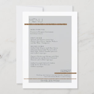Convites Menu Branco Dourado Simples Geométrico Moderno e S