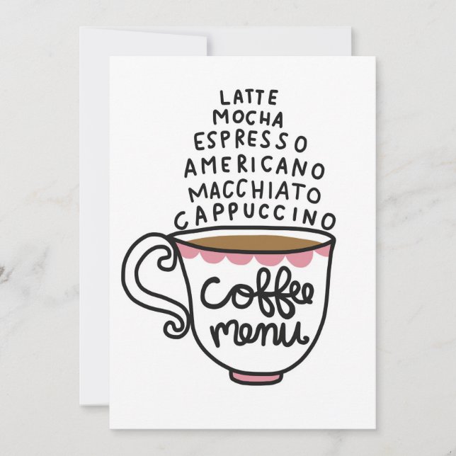 Convites Menu Café Lover Café (Frente)