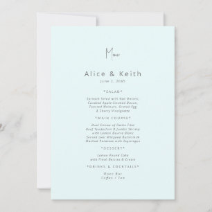 Convites Menu Casamento Azul Gelo