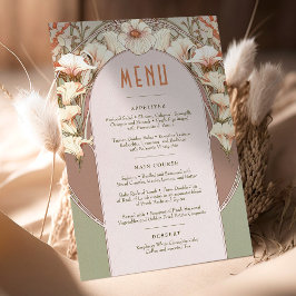 Convites Menu Casamento Vintage Arte Nova por Mucha Invitat