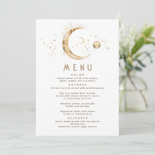Convites Menu Celestial Starry Night Moon