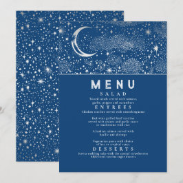 Convites Menu Celestial Starry Night Moon